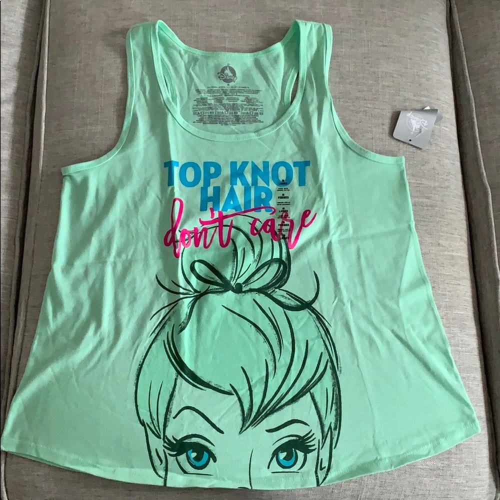 Tinkerbell “Top Knot Hair don’t care” Tank top.